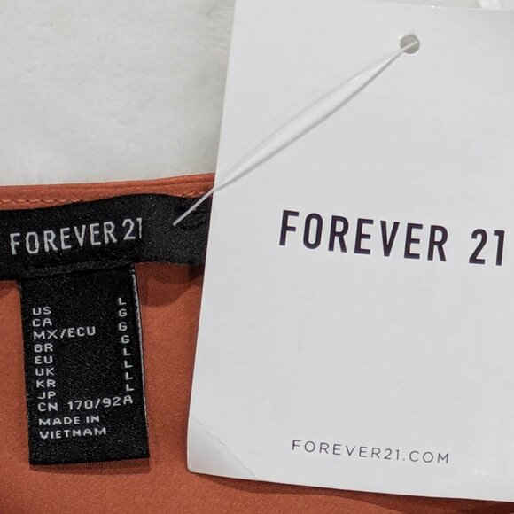 NEW Forever 21 Slip Dress Womens Large Orange Y2K Coquette Girl Fairy Slinky - Picture 8 of 9